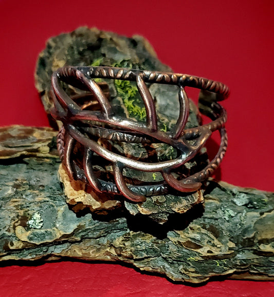 Copper Elk Antler Cuff Bracelet