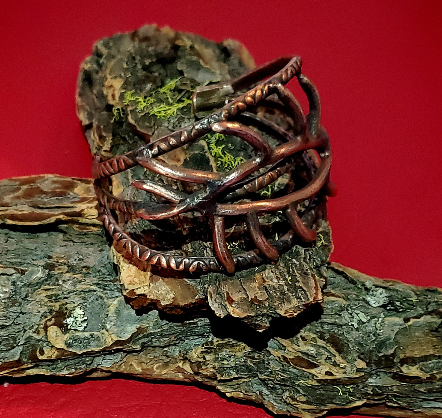 Copper Elk Antler Cuff Bracelet