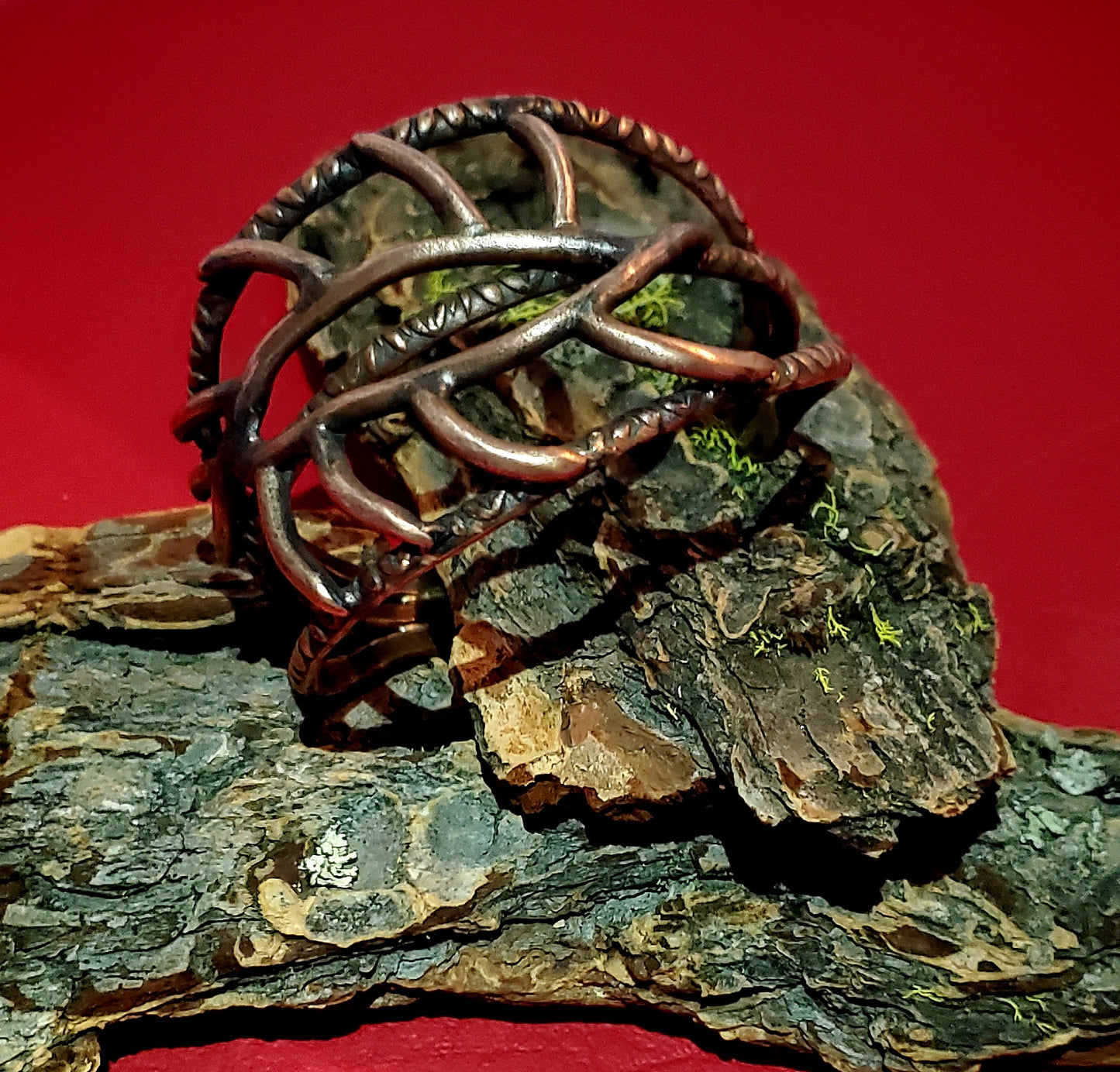 Copper Elk Antler Cuff Bracelet