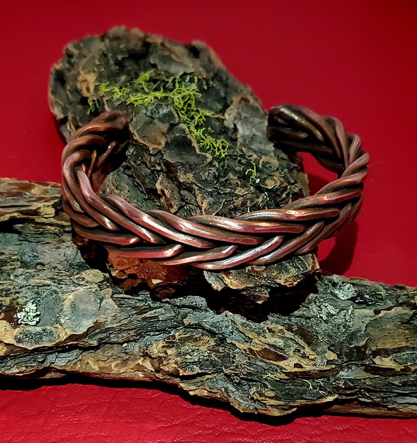 Nordic weave copper wire cuff bracelet