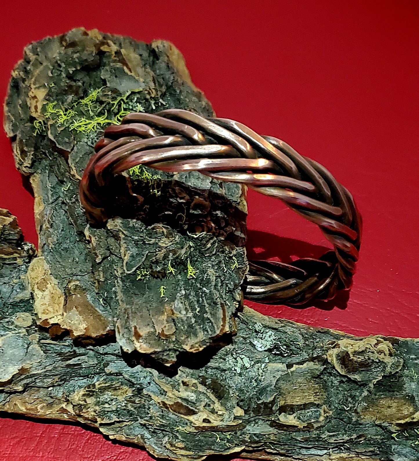 Nordic weave copper wire cuff bracelet