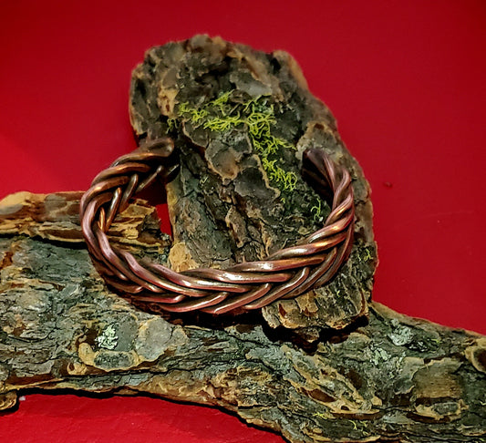 Nordic weave copper wire cuff bracelet