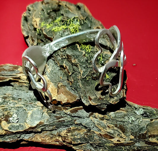 Sterling silver fork cuff bracelet