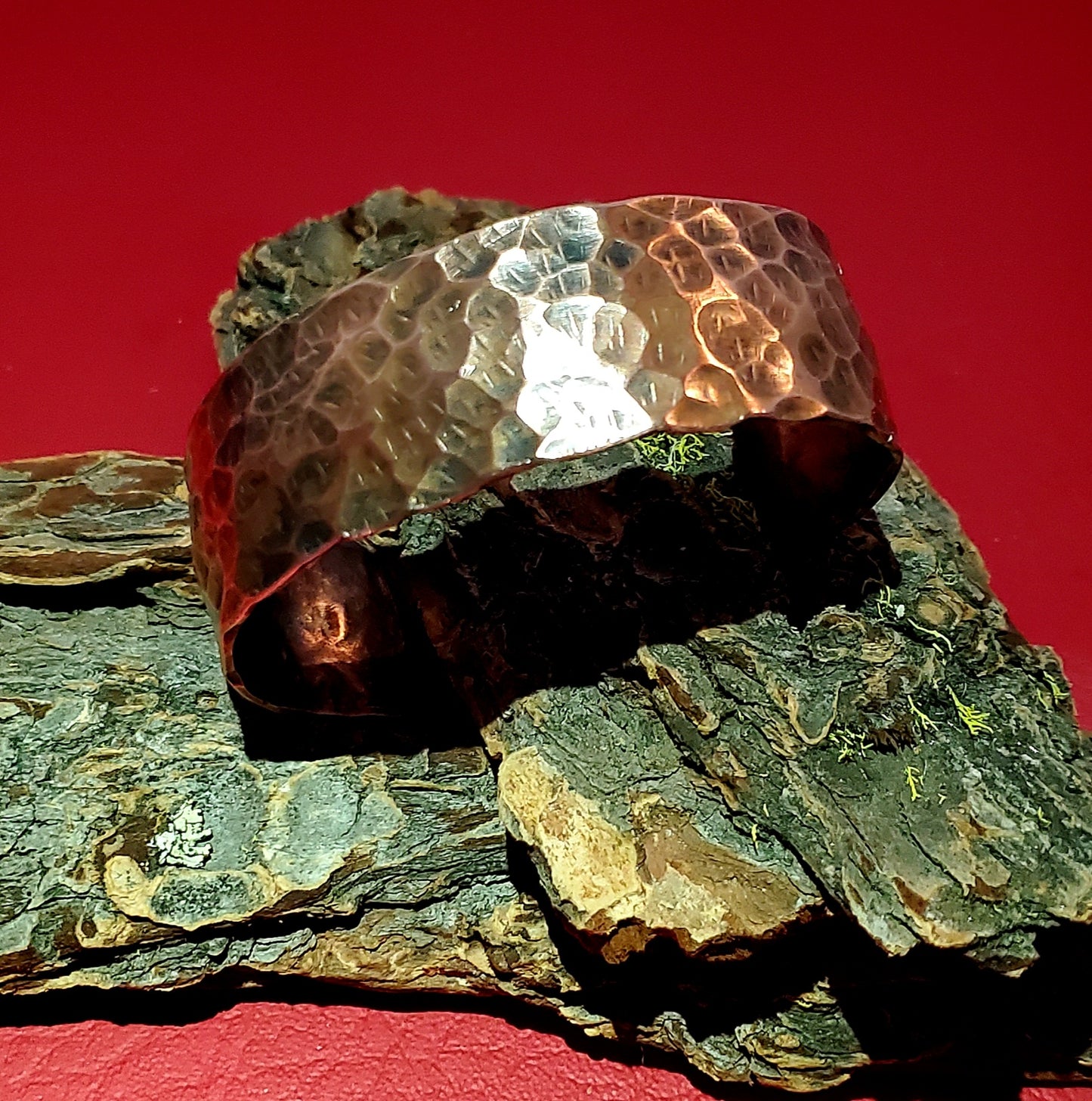 Hammered copper cuff bracelet