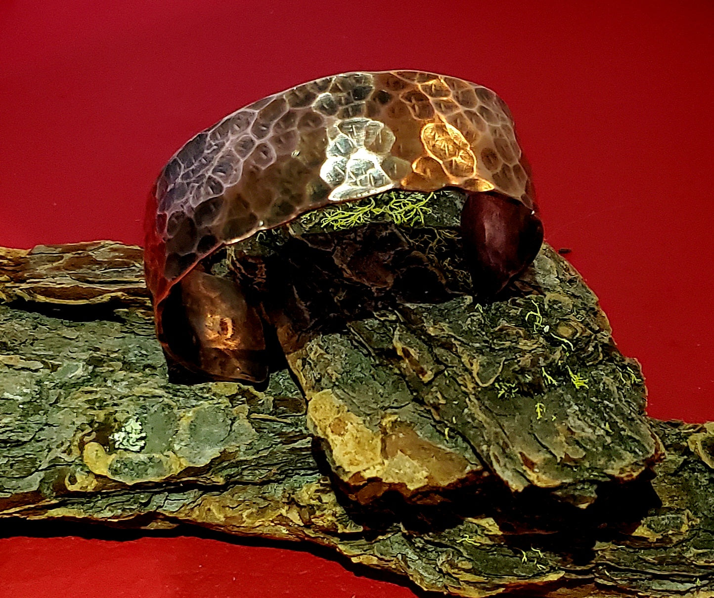 Hammered copper cuff bracelet