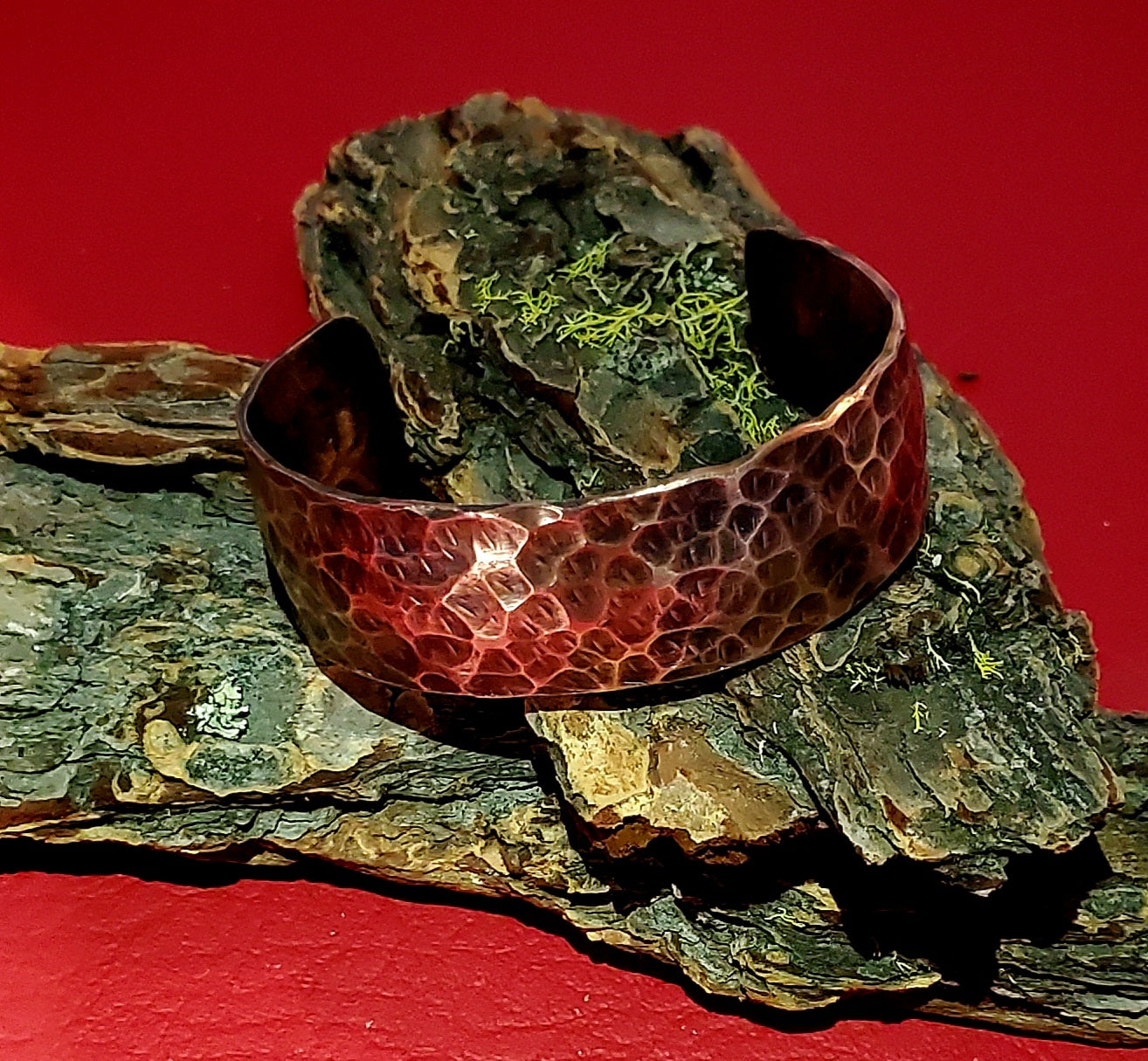 Hammered copper cuff bracelet