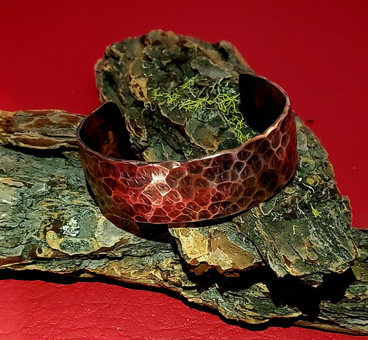 Hammered copper cuff bracelet